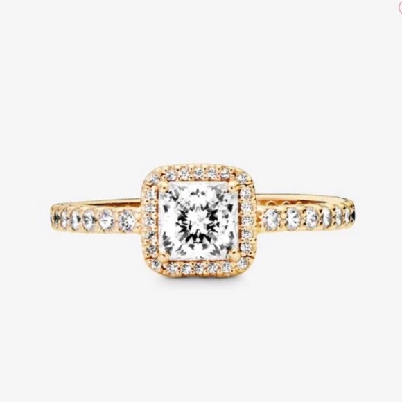 Pandora Jewelry - Pandora 14k Yellow Gold Square Halo Ring
